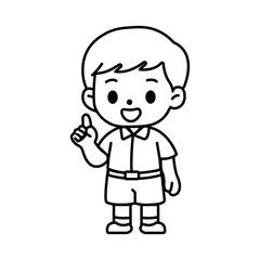 thai student uniform illustration outline