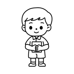 thai student uniform illustration outline