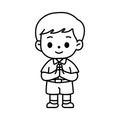 thai student uniform illustration outline