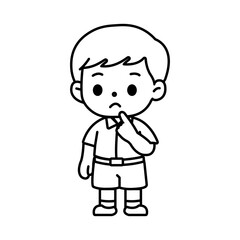 thai student uniform illustration outline