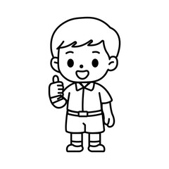 thai student uniform illustration outline