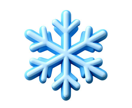 3D cartoon snowflake icon on transparent background