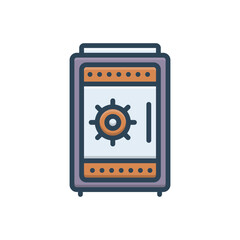 Color illustration icon for money safety