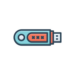 Fototapeta premium Color illustration icon for security token