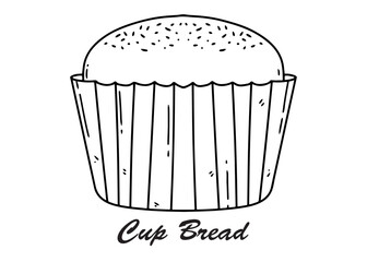 Cup bread icon vector illustration