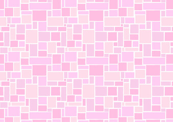 ランダムな四角形タイルのシームレス背景_ベビーピンク