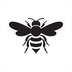 Bee Silhouette Icon – Cute Insect Vector Design