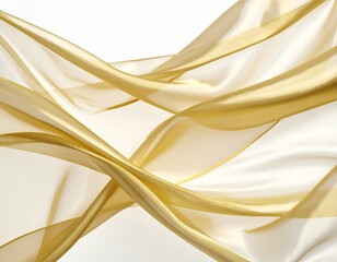 Golden Threads A Close-Up of Luxurious Translucent Fabric