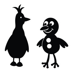 Silhouette illustration of a bird perched on a branchAdobe Illustrator Artwork