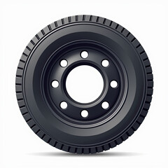 Obraz premium Big Truck Tire, Black Wheel, Heavy Duty - Realistic 3D renders