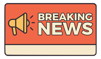 breaking news live streaming television broadcast flat color vector illustration template design