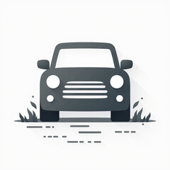 Obraz premium Simple Car Icon, Minimalist Vehicle Graphic - Minimalism