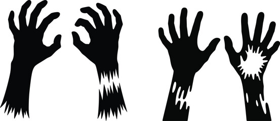 Set of halloween silhouettes, High-quality Halloween vector illustration featuring spooky and fun design elements including ghosts, jack-o'-lanterns, bats, witches, skulls, and spider webs.