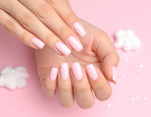 Pastel Pink Nails Cloud & Sparkle Manicure Inspiration