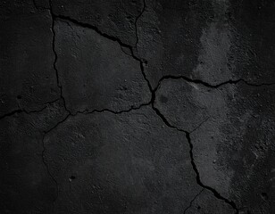 Grunge textured old concrete wall shows a dirty, cracked pattern on its rough surface