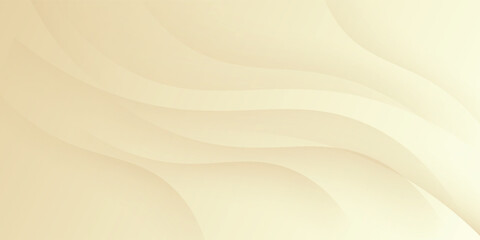 Elegant pastel light brown abstract background combined with golden line curve elements. modern luxury design template vector illustration.