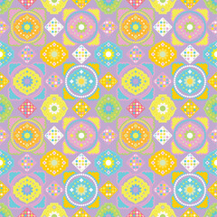 Seamless floral pattern vector with spring flower illustration, ideal for vintage fabric design or textile background