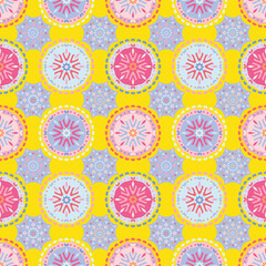 Seamless floral pattern design featuring vintage decorative flowers
