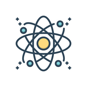 Color illustration icon for orbit