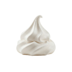 Obraz premium Small white meringue kiss, ultra realistic, isolated on a clean white plain background with clear contours and no shadows, slightly high angle shot, commercial food photography concept