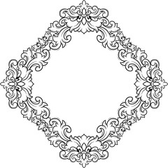 Intricate floral frame ideal for invitations and branding projects.