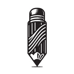 Pencil Silhouette Vector Illustration | Clean Stationery Icon Isolated on White Background