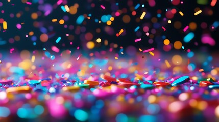 Colorful confetti explosion