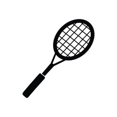 a clean minimalist vector badminton bat on white background.eps