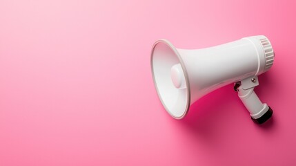 A white megaphone with a white background