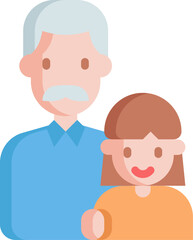 granddaughter illustration on a white background   