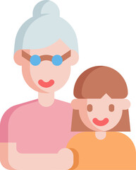 grandmother illustration on a white background   