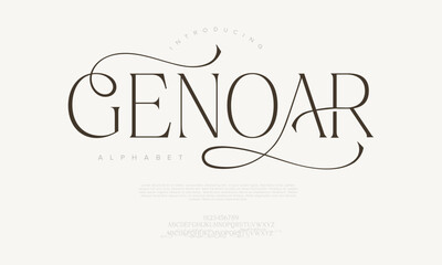 Delicate serif font with stylish swashes and high contrast, ideal for elegant designs and logotypes