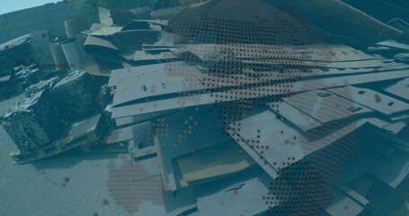 Image of data processing over rubbish dump