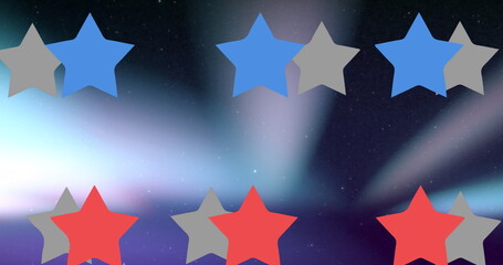 Obraz premium Image of stars moving over stadium
