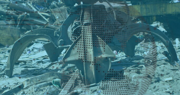 Image of data processing over rubbish dump