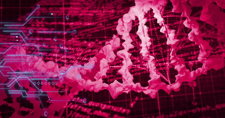 Image of medical data processing over dark background