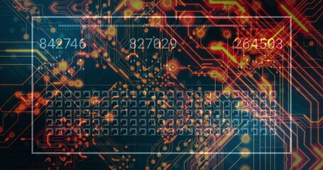Image of data processing and processor socket over dark background