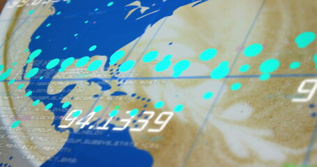 Image of data processing over cup of coffee © vectorfusionart