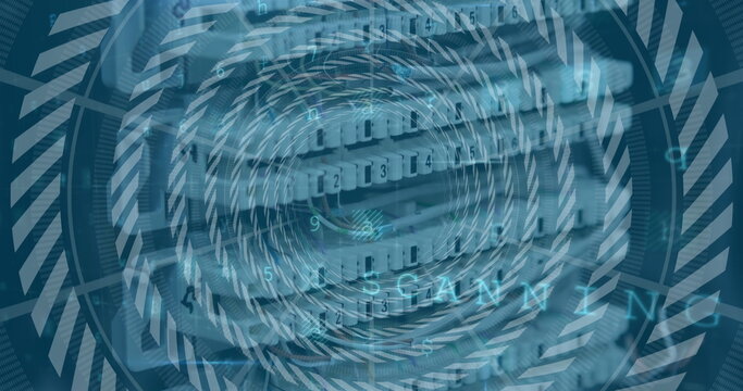 Image of data processing over server