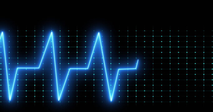 Fototapeta Image of cardiograph over black background