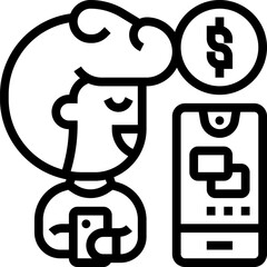 mobile payment illustration on a white b