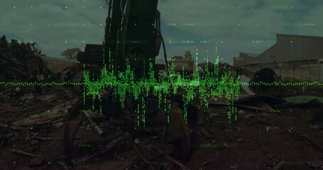 Image of data processing over rubbish dump