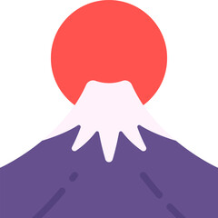 mount fuji illustration on a white background    