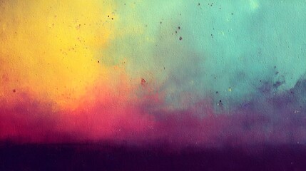 The colorful abstract background features a vibrant blend of yellow, teal, pink, and purple tones, creating a visually striking and artistic composition overall.