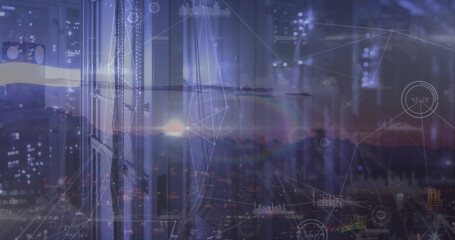 Image of connections and data over servers