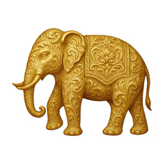 Obraz premium PNG Ornate golden elephant illustration