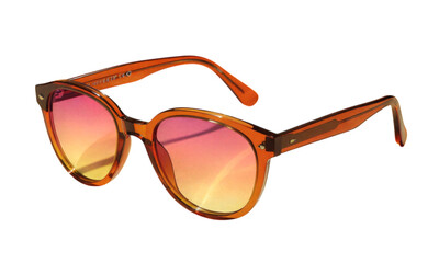 Orange Sunglasses, Isolated Transparent Background, Retro Design Element