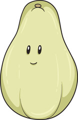 A friendly cartoon pear character suitable for children's content or educational materials.