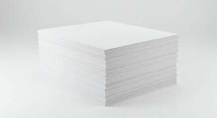 Neat Stack of White Paper: A Minimalist Still Life