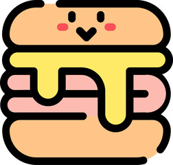 sandwich illustration on a white background        